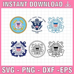 us coast guard vector svg, eps, dxf, png high res, jpg, pdf, webp cricut & silhouette cut files digital download active