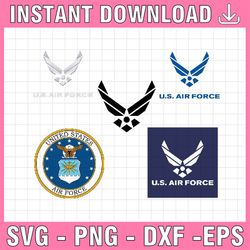 us air force vector svg, eps, dxf, png high res, jpg, pdf, webp cricut & silhouette cut files digital download active