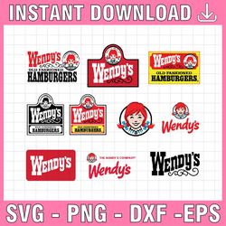 wendy's vector svg, eps, dxf, png high res, jpg, pdf, webp cricut & silhouette cut files digital download active