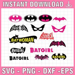 batgirl logo svg, batgirl logo printable, batgirl png, pink batman logo, digital download