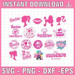 bundle layered svg file, pink doll svg, girl svg, svg file for cricut , layered svg files, clipart files, instant downlo