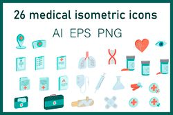 medical isometric icons