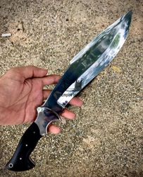 hand forged high carbon steel full tang hunting bowie with sheath fixed blade gift survival knife medieval sword