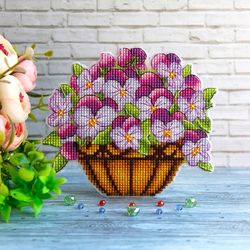 viola cross stitch pattern spring cross stitch pattern flower cross stitch pattern violet cross stitch pattern