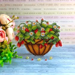 strawberries cross stitch pattern summer cross stitch pattern flower cross stitch pattern red cross stitch pattern