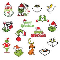 grinch face svg, grinch hand, grinch svg bundle, grinch ornament, grinch smile, green character svg, grinch christmas sv