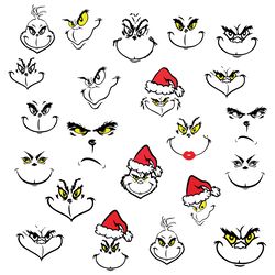 grinch face svg, grinch hand, grinch svg bundle, grinch ornament, grinch smile, green character svg, grinch christmas sv