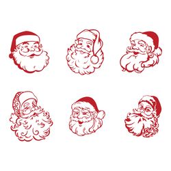 vintage santa svg, old school father christmas, santa face svg, christmas svg, santa claus svg, santa head svg, funny sa