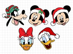 bundle christmas heads svg, mouse and friends christmas svg, best day ever, christmas squad, christmas friends, png cric