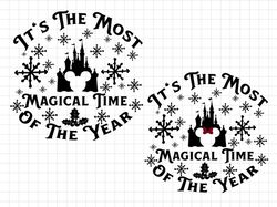 most magical time of the year svg, magic castle christmas svg, magic kingdom christmas, mickey minnie christmas svg, chr