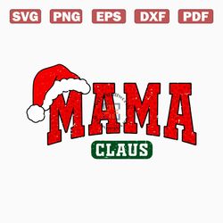 christmas mama claus santa hat svg