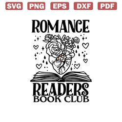 romance readers book club svg, book svg, reading svg, romance svg, book lover svg, book club svg, valentines day svg