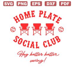 home plate social club baseball game day svg