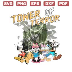 retro mickey and friends tower of terror png