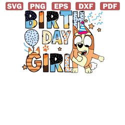 retro birthday girl party bluey bingo png