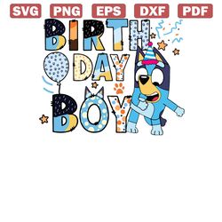 retro birthday boy party bluey png