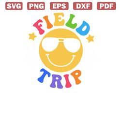 field day field trip smiley face glasses png