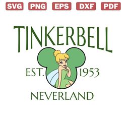 tinkerbell est 1953 neverland mickey ear disney svg