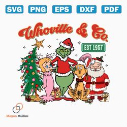 retro merry grinchmas whoville and co est 1957 svg file