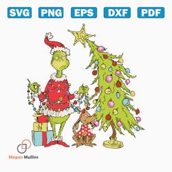 retro grinch christmas tree svg graphic design file