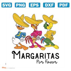 three caballeros design png file, three caballeros margaritas por favor mexico png file, donald duck, jose panchito png