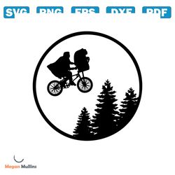 e.t. and elliott | flying over the moon | svg | png | digital file