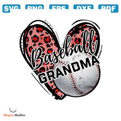 retro heart baseball grandma png