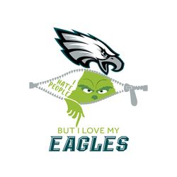 grinch i hate people but i love my eagles svg