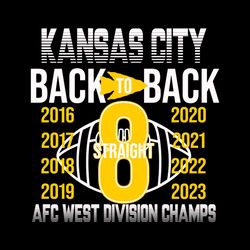 kansas city back to back 8 straight afc west division champs svg