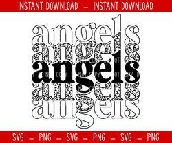 angels svg, la svg, basbeball svg, cricut svg, angels baseball, stacked font svg, stacked font angels, vinyl, sublimatio