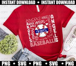 angels typography svg, angels svg, angels png, baseball, los angeles, angels, sports mom, baseball mom, cricut, sillouhe