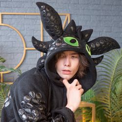 Custom Toothless Dragon Inspired Kigurumi (adult Onesie, Pajama)