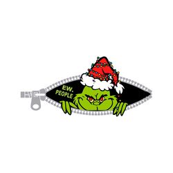 funny grinch ew people santa hat svg