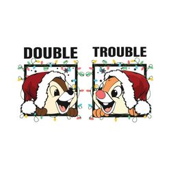 couples chip n dale double trouble christmas light svg file