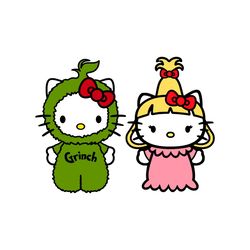 grinch cindylou christmas hello kitty svg