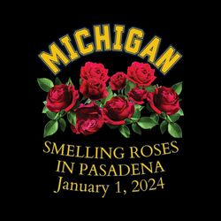 michigan wolverines smelling roses in pasadena png