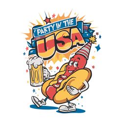 party in the usa hotdog beer freedom svg