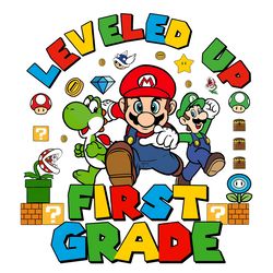 leveled up first grade super mario png digital download files