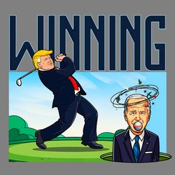 funny winning trump golf and biden png digital download files