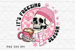 freezing season png file, winter png, retro merry christmas sublimation, skeleton png, hot cocoa png, christmas season p