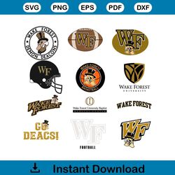 wake forest university logo svg bundle