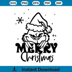 vintage grinch merry christmas svg