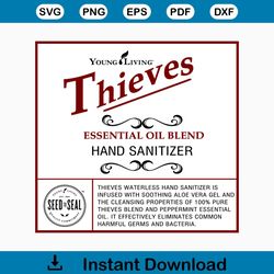 young living thieves hand sanitizer sample bottle labels /instant digital download