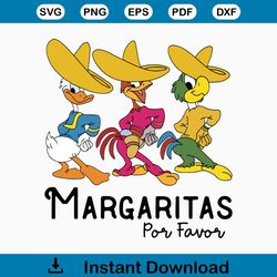 three caballeros design png file, three caballeros margaritas por favor mexico png file, donald duck, jose panchito png