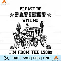 please be patient with me horse wagon svg