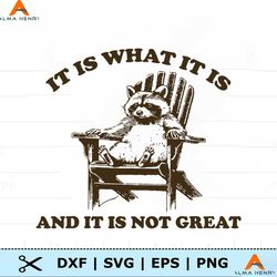 it is what it is and it is not great funny raccoon svg