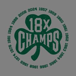 18x champs boston basketball shamrock svg