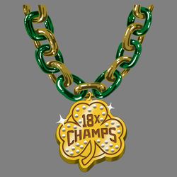boston basketball 18 champs shamrock chain png