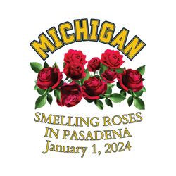 michigan wolverines smelling roses in pasadena png