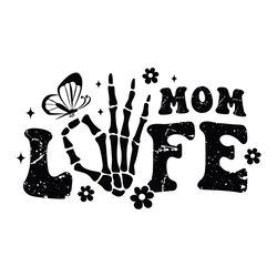 retro mom life skeleton hand svg digital download files